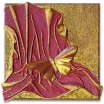 Textil Gemälde: „Der goldene Schmetterling”