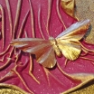 Textil Gemälde: „Der goldene Schmetterling”